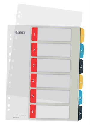 Leitz Rejestr nadrukowalny PP A4+ 1-6 Wesołe kolory