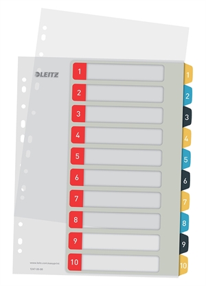 Leitz Rejestr drukowalny PP A4+ 1-10 Kolorowe przytulne