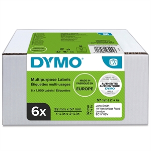 Dymo Label Multi 32 x 57 mm usuń białe mm, 6 x 1000 szt.