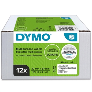 Dymo Label Multi 32 x 57 mm usunięcie etykiety białe mm, 12 x 1000 szt.