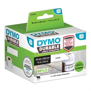 Drukarka etykiet Dymo LabelWriter Durable, etykiety kodów kreskowych o wymiarach 19 mm na 64 mm, 2 rolki.
