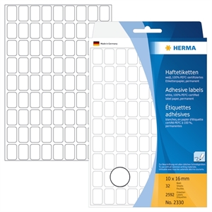 HERMA etykieta ręczna 10 x 16 biała mm, 2592 szt.