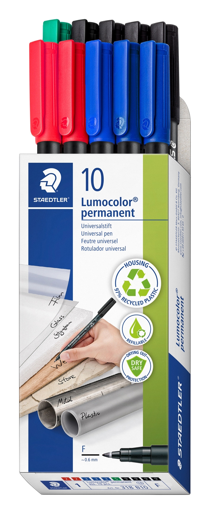 Staedtler Marker Lumocolor Perm 0,6mm asortyment (10)