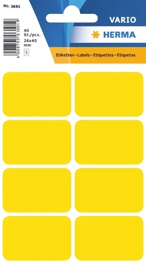 HERMA etykieta ręczna 26 x 40 mm, kolor żółty, 40 szt.