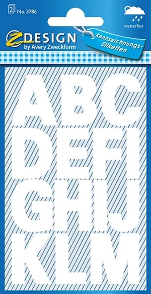 Avery podręcznik z samoprzylepnymi etykietkami liter A-Z, 25 mm, kolor biały, 30 szt.
