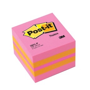 3M Karteczki samoprzylepne Post-it 51 x 51 mm, mini klocek w kolorze różowym