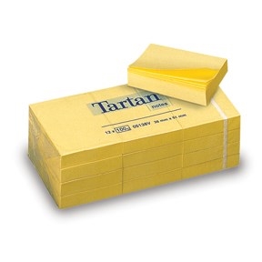 3M Tartan Notes 38 x 51 mm, żółte