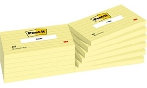 3M Pisanie na karteczkach Post-it, 76 x 127 mm, liniowane, kolor żółty