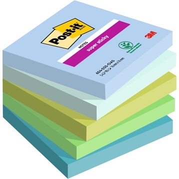 3M Zeszyty samoprzylepne Post-it Super Sticky Oasis 76 x 76 mm, - 90 kartek - 5 paczek