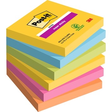 3M karteczki samoprzylepne Post-it super sticky Carnival 76 x 76 mm, - 90 arkuszy - opakowanie 6 sztuk.