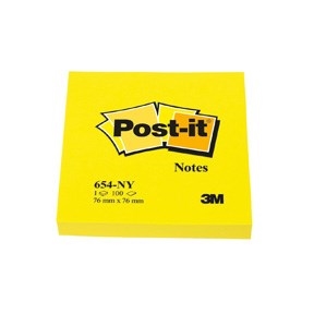 3M Notatki Post-it 76 x 76 mm, neonowy żółty