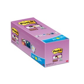 3M Notatki Post-it super lepki 76 x 76 mm, żółte - 16 opakowań