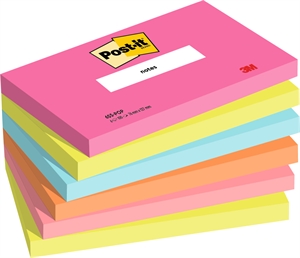 3M Post-it Poptimistic 76 x 127 mm, 100 kartek - zestaw 6 sztuk