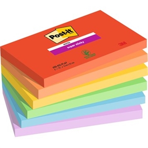 3M Post-it notes super sticky
Rozrywkowe, bardzo trwałe karteczki samoprzylepne o wymiarach 76 x 127 mm,
90 kartek - 6 opakowań