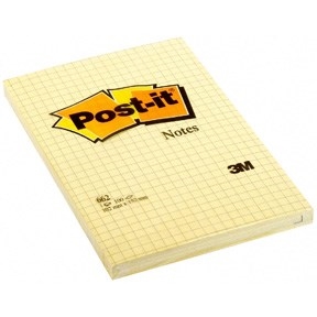 3M Karteczki samoprzylepne Post-it 102 x 152 mm, kwadratowe, żółte - 6 sztuk.