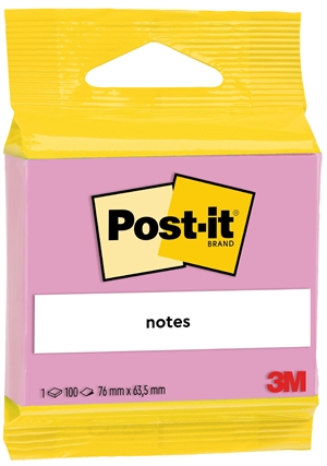 3M Post-it różowe 63,5 x 76 mm, 100 kartek