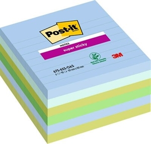 3M Notatki samoprzylepne Post-it super lepiące 101 x 101 linijki Oasis - 6 opakowań