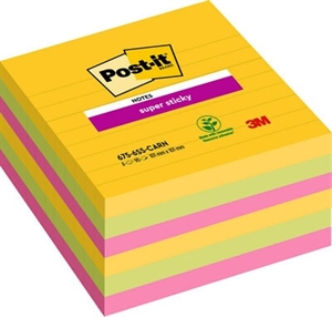 3M Notatki Post-it super lepki 101 x 101 z liniami Rio de Janeiro - 6 sztuk