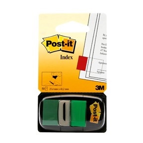 3M Post-it Indeksy 25,4 x 43,2 mm, zielone.