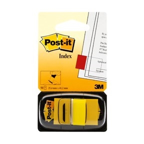 3M Indeksy Post-it, rozmiar 25,4 x 43,2 mm, kolor żółty