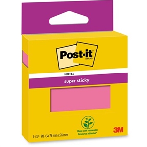 3M Zeszyty Post-it super sticky różowe 76 x 76 mm - 90 kartki