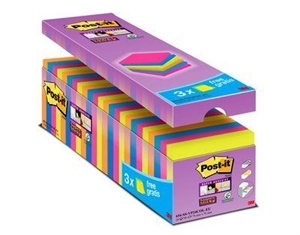 3M Samoprzylepne karteczki Post-it Super Sticky V-pack, różne kolory - 24 sztuki