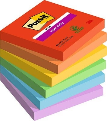 3M Notatki Post-it super lepkie 76 x 76 mm, Zabawne - 6 sztuk