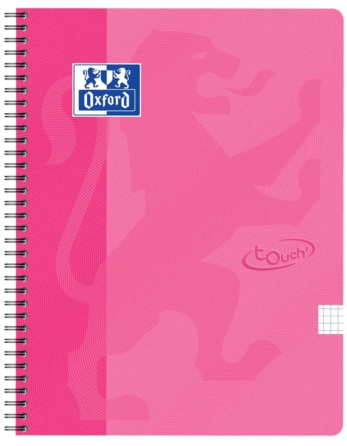 Oxford Touch notesbog A4+ z kratką 5x5, 70 stron, 90g, różowy