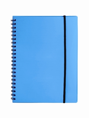 Büngers Notesbog A4 z plastikową spiralą niebieską.