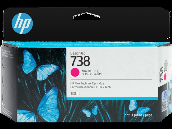 HP 738 130-ml Kartridż z tuszem Magenta do DesignJet