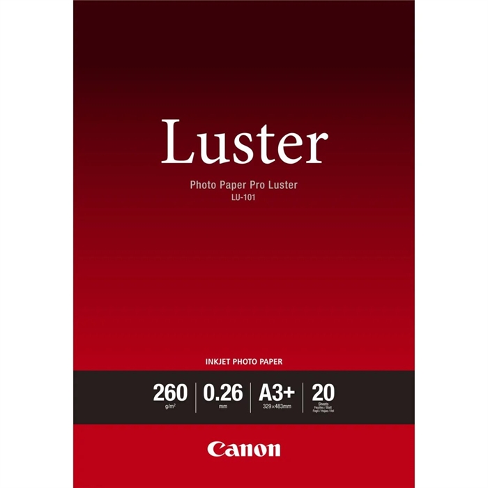 Canon Photo Paper Pro Luster 260g/m² - A3+, 20 ark

Canon Photo Paper Pro Luster 260g/m² - A3+, 20 ark