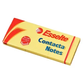 Esselte Contacta Notes 50x40 mm, żółty - 3 opakowania