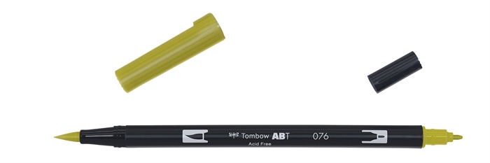 Tombow Marker ABT Dual Brush 076 zielono-żółtopomarańczowy