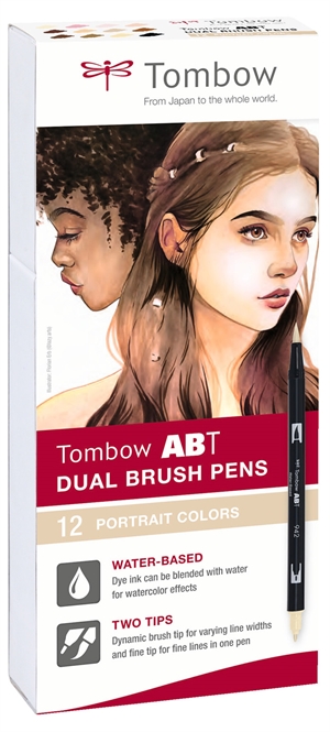 Tombow Marker ABT Dual Brush 12P-4 - zestaw 12 kolorów portretowych