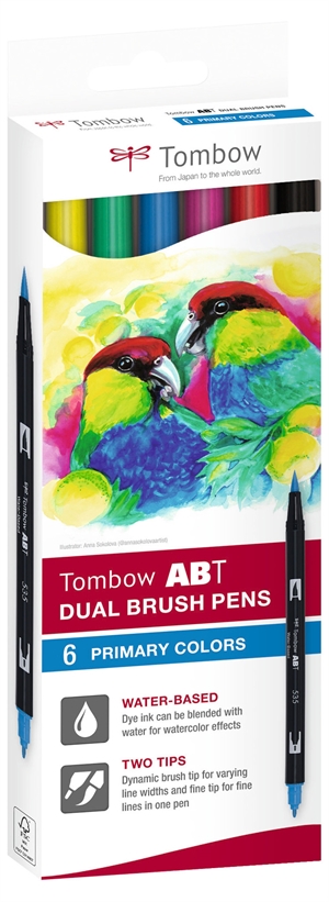 Tombow Marker ABT Dual Brush 6C-1 Podstawowy karton (6)