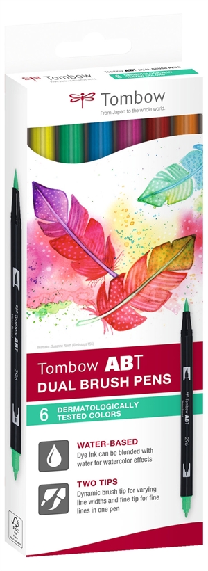 Tombow Marker ABT Dual Brush 6C-3 Tattoo opakowanie kartonowe (6)