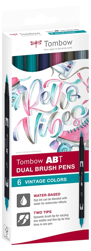 Tombow Marker ABT Dual Brush 6C-5, Wintage Karton (6)