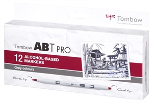 Marker alkoholowy Tombow ABT PRO Dual Brush 12P-3 Grey (12)