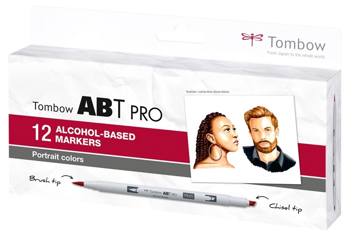 Tombow Marker alkoholowy ABT PRO Dual Brush 12P-6 zestaw Portretowy (12)
