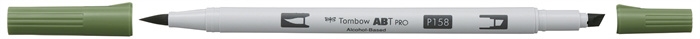 Tombow Marker alkoholowy ABT PRO Dual Brush 158 ciemna oliwka