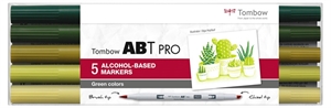 Tombow Marker alkoholowy ABT PRO Dual Brush 5P-5 o kolorach zielonych (5)