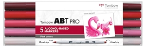 Tombow Marker alkoholowy ABT PRO Dual Brush 5P-5 kolory różowe (5)