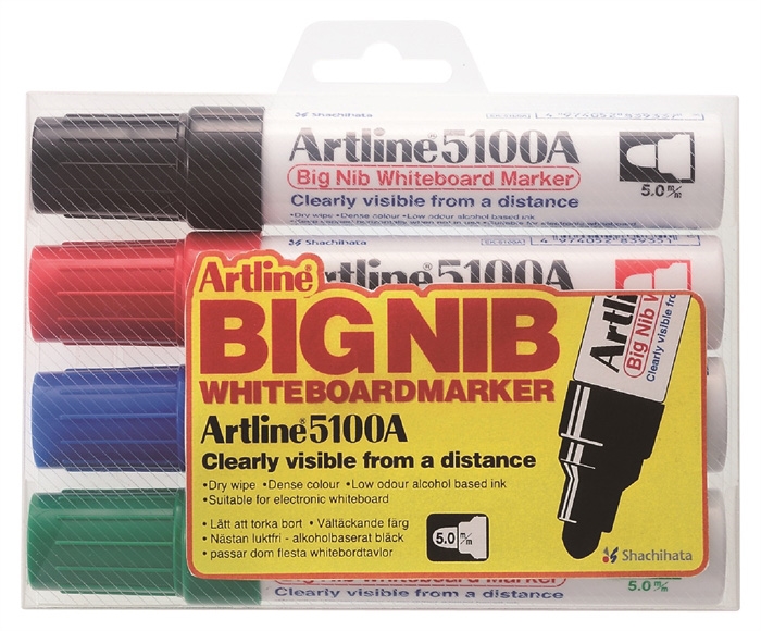 Artline Whiteboard Marker 5100A BIG 4 zestawy