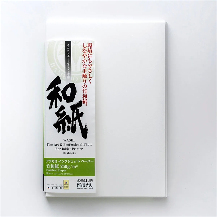 Awagami Bamboo 250 Japoński papier z włókien bambusowych - 250 g/m², A4, 20 arkuszy