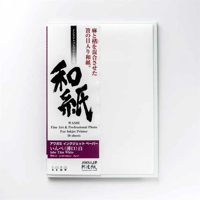 Awagami Inbe Thin White - 70 g/m², A2 10 arkuszy
