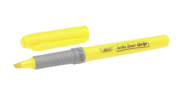 Bic Brite Liner Grip żółty flamaster do podkreślania