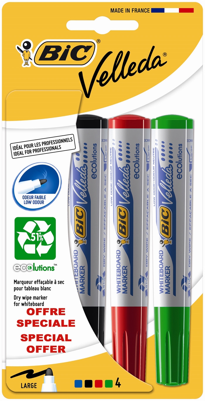 Bic Velleda pisak do tablicy 1701 (4 kolory)