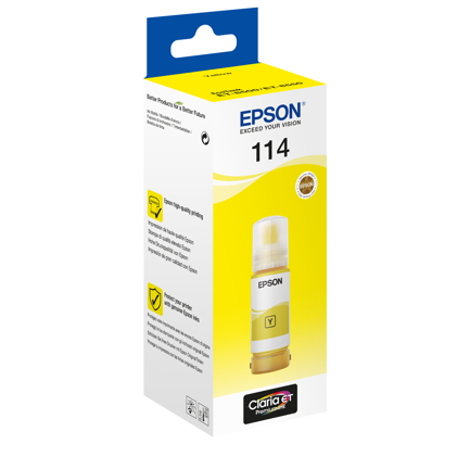 Butelka z żółtym atramentem Epson 114 EcoTank