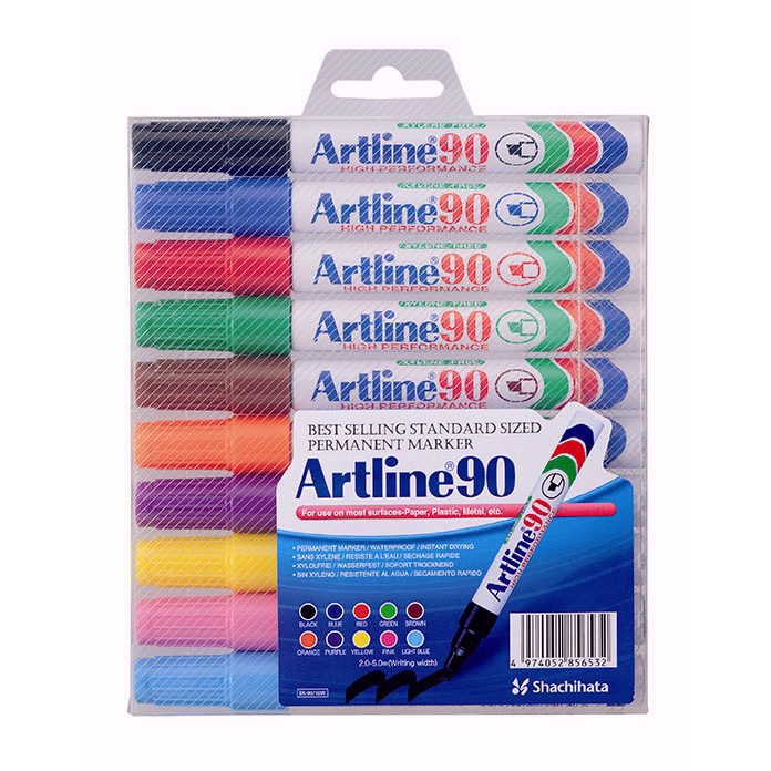 Artline Marker 90 zestaw 10 kolorów w różnych kolorach