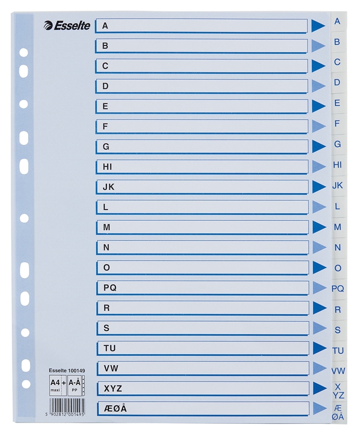 Esselte Register PP A4 Maxi A-Å biały